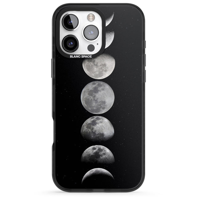 iPhone 16 Pro Max Phases Of The Moon Black Impact Phone Case