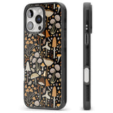 iPhone 16 Pro Max Sentimental Mushrooms Pattern Black Impact Phone Case