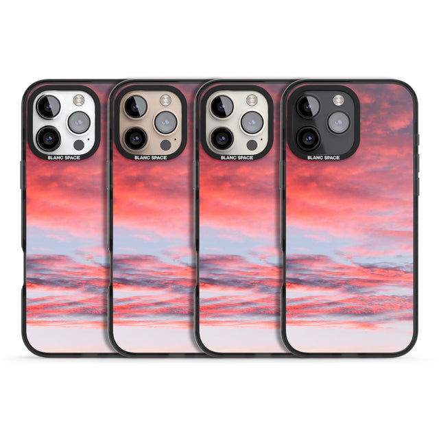 iPhone 16 Pro Max Pink Cloudy Sunset Photograph Black Impact Phone Case