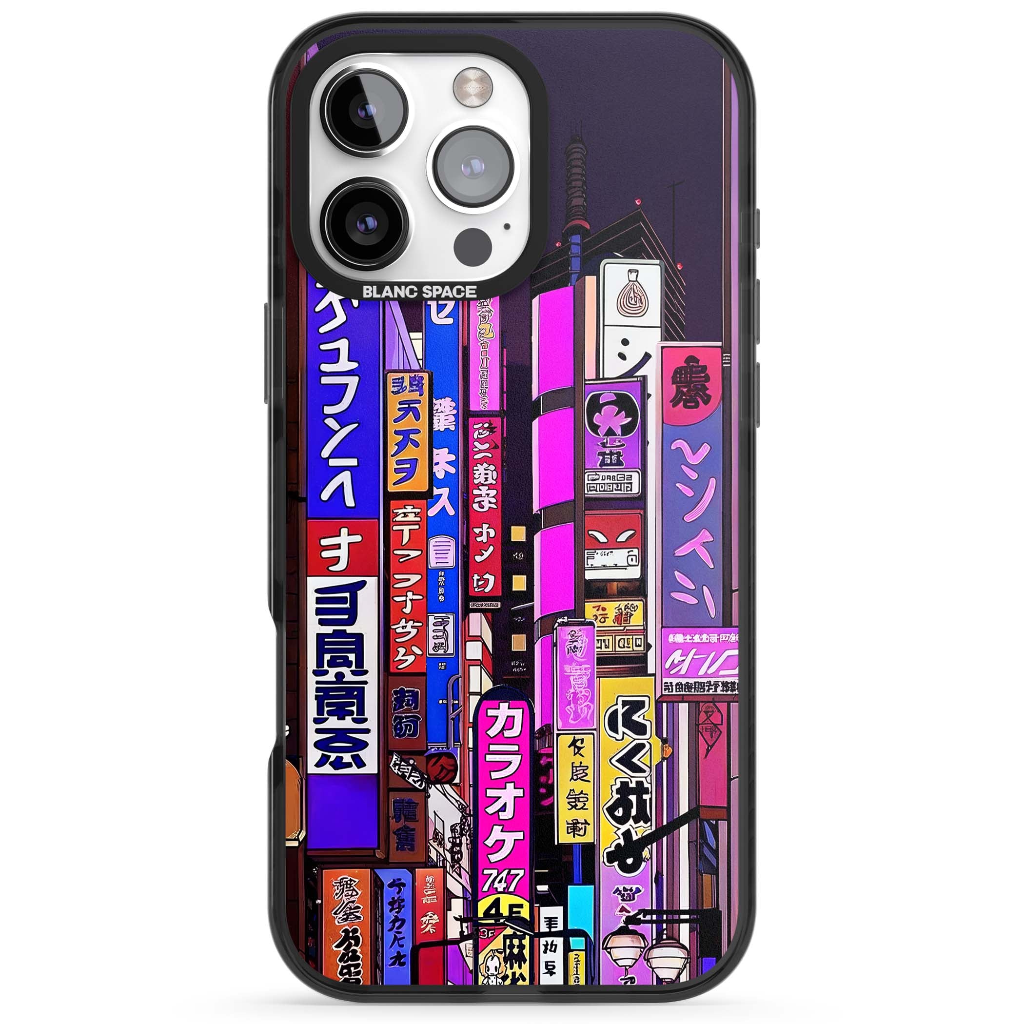 NEON NIGHT anime iPhone case | Black Impact Magsafe case for iPhone 16 Pro, iPhone 16 Pro Max