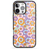 iPhone 16 Pro Max Flower Power Pattern Black Impact Phone Case