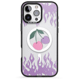 iPhone 16 Pro Max Cherries n' Flames Black Impact Phone Case