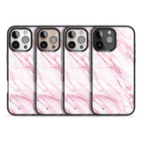 iPhone 16 Pro Max White & Pink Onyx Marble Texture Black Impact Phone Case