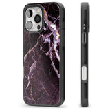 iPhone 16 Pro Max Black, Purple & Yellow shattered Marble Black Impact Phone Case