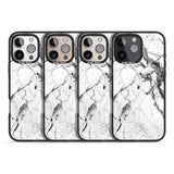 iPhone 16 Pro Max Black & White Stormy Marble Black Impact Phone Case