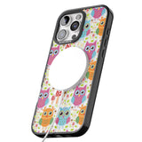 iPhone 16 Pro Max Forrest Owl Clear Pattern Black Impact Phone Case