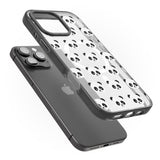 iPhone 16 Pro Max Panda Face Pattern Black Impact Phone Case