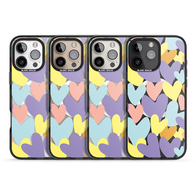 iPhone 16 Pro Max Pastel Hearts Black Impact Phone Case