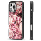 iPhone 16 Pro Max Pink Peonies Black Impact Phone Case