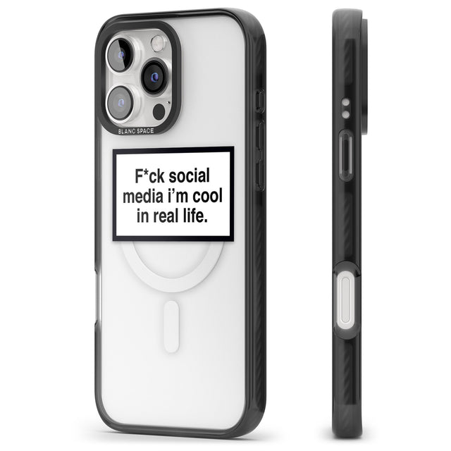 iPhone 16 Pro Max F*ck Social Media Black Impact Phone Case