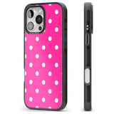 iPhone 16 Pro Max Pink Polka Dot Black Impact Phone Case