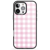 iPhone 16 Pro Max Pink Gingham Pattern Black Impact Phone Case