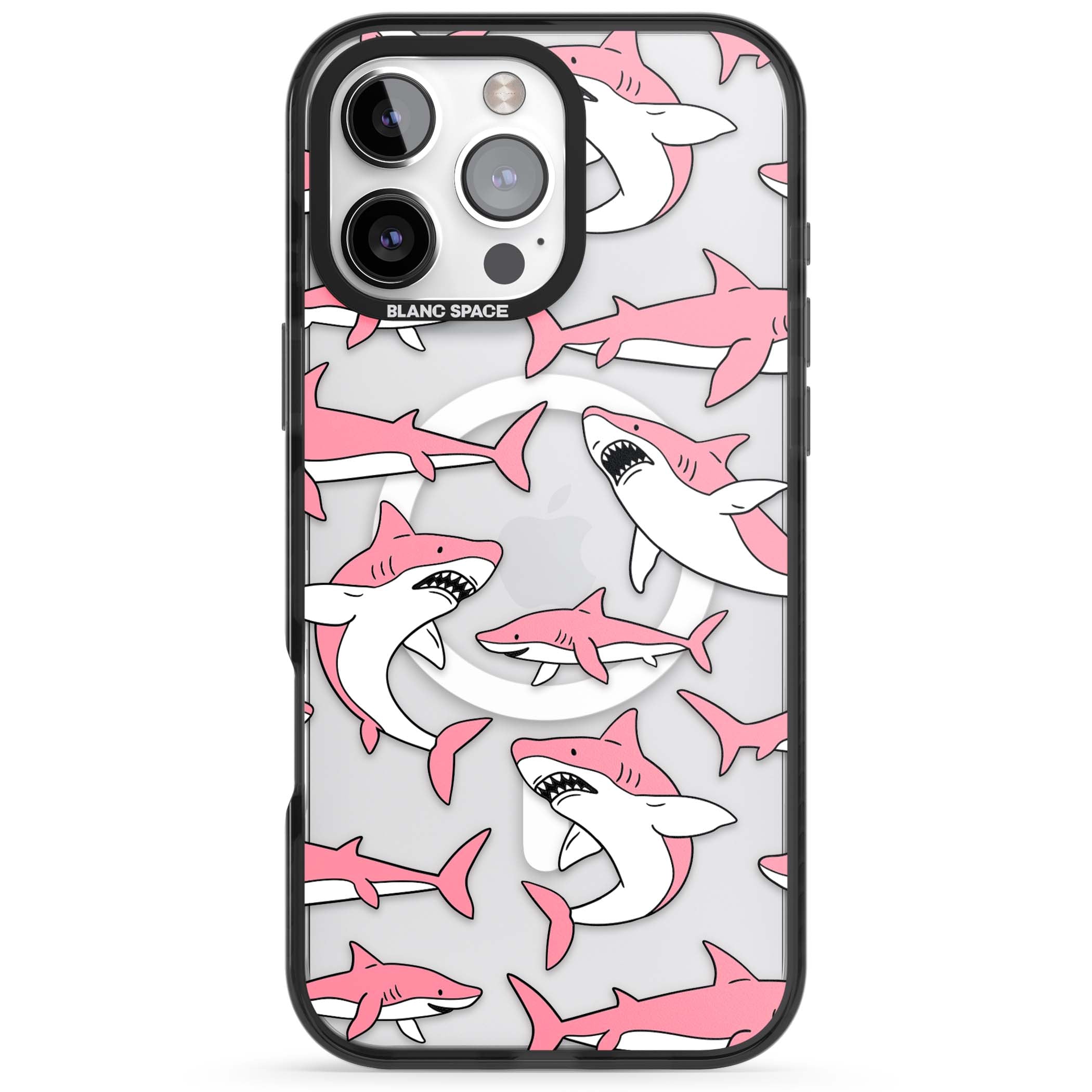 Bubblegum Sharks for her iPhone case | Black Impact Magsafe case for iPhone 16 Pro, iPhone 16 Pro Max