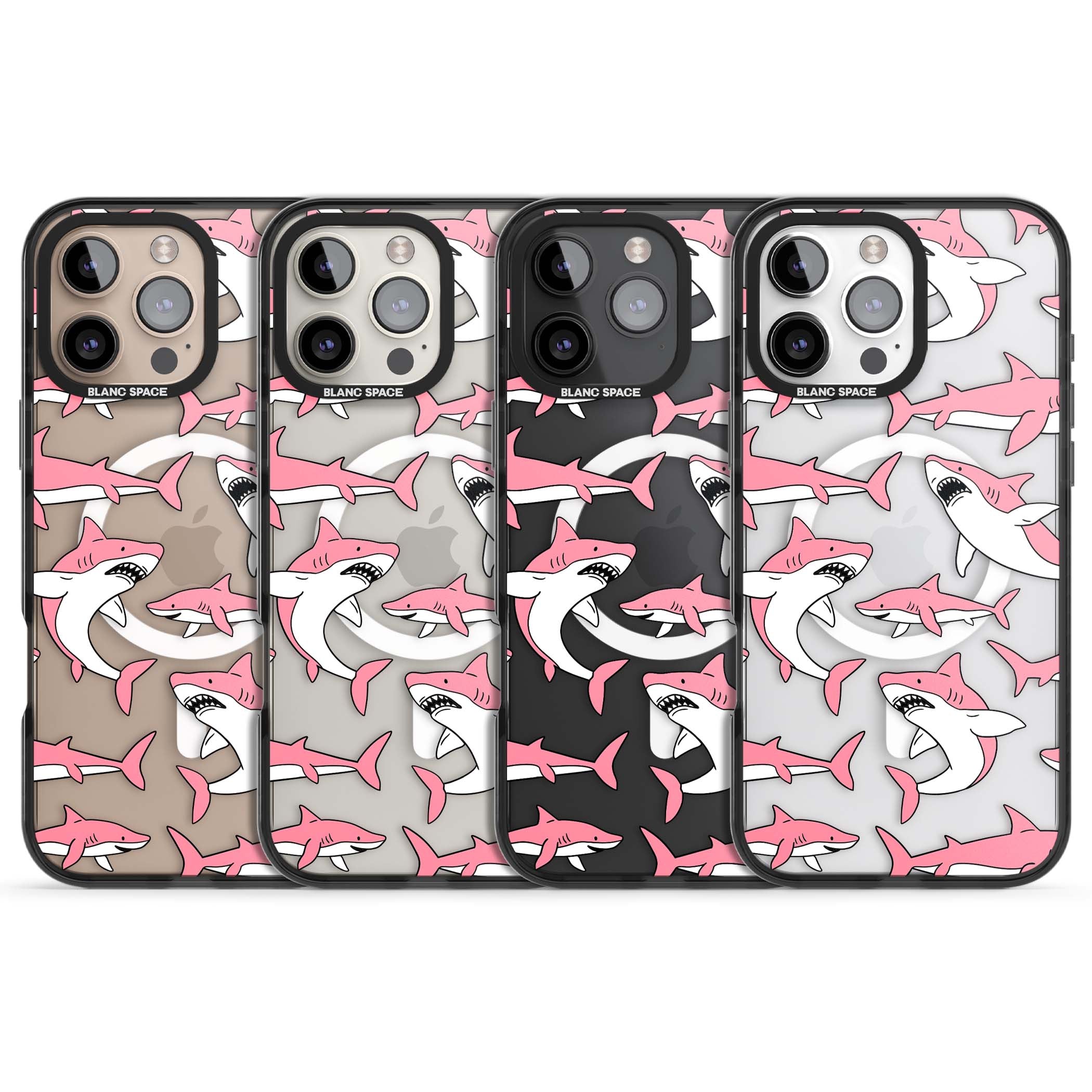 Bubblegum Sharks for her iPhone case | Black Impact Magsafe case for iPhone 16 Pro, iPhone 16 Pro Max