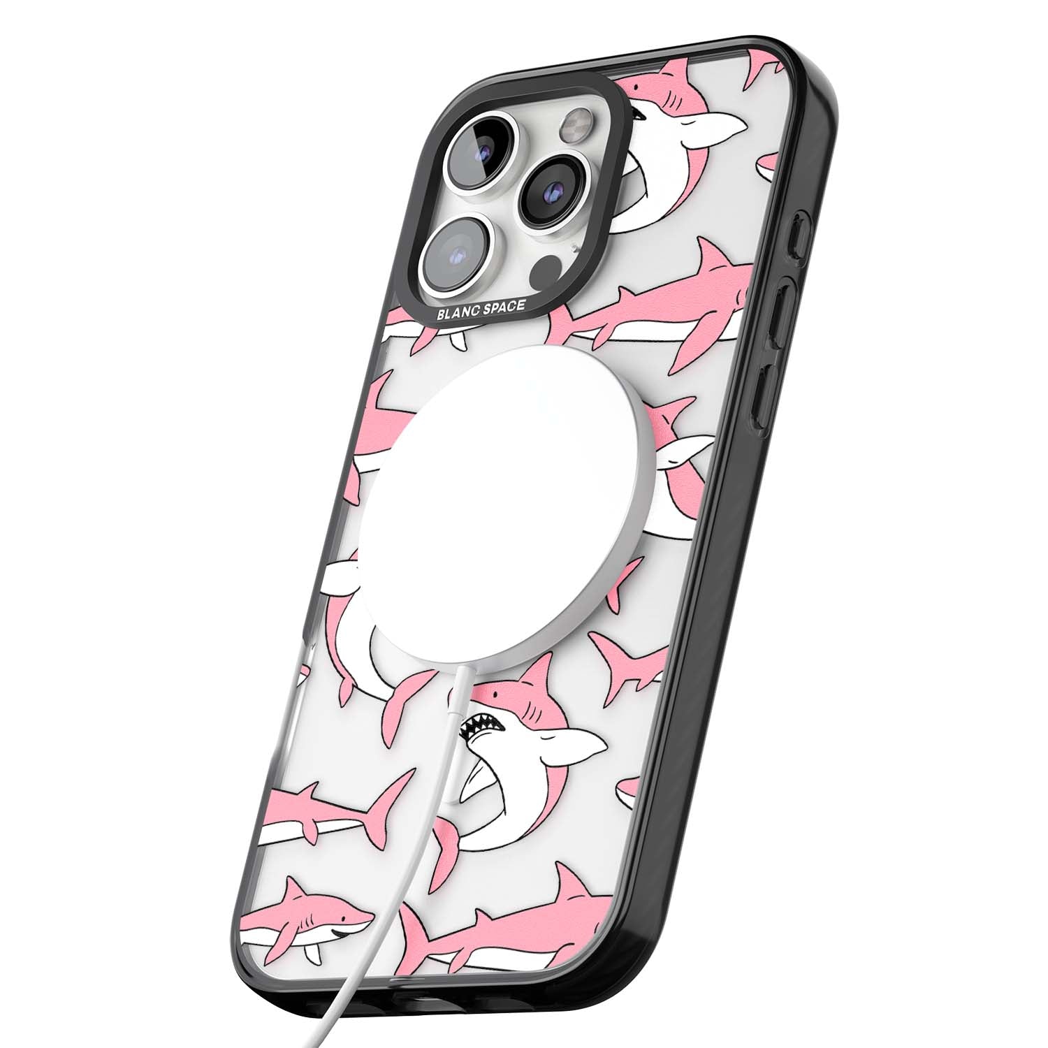 Bubblegum Sharks for her iPhone case | Black Impact Magsafe case for iPhone 16 Pro, iPhone 16 Pro Max