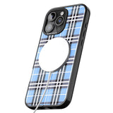 iPhone 16 Pro Max Blue Plaid Black Impact Phone Case