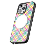 iPhone 16 Pro Max Crosshatch Plaid Black Impact Phone Case