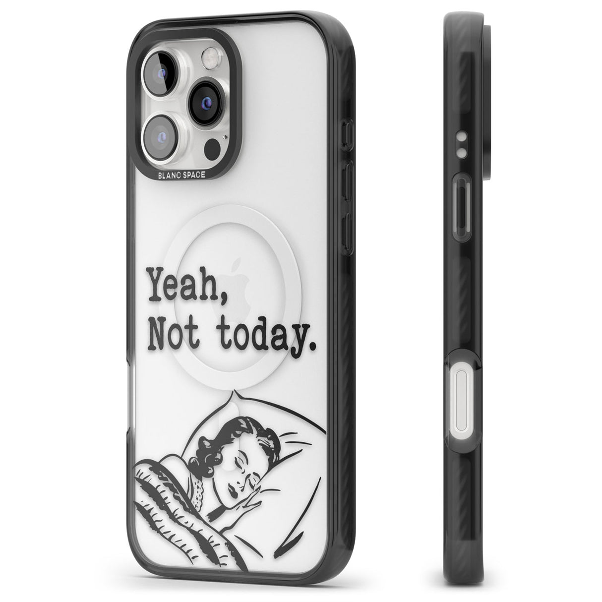 Yeah, Not Today Black Impact Magsafe Phone Case for iPhone 16 Pro, iPhone 16 Pro Max