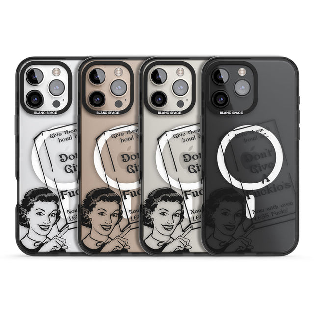 "Don't Give a F*ckio's" Cereal Black Impact Magsafe Phone Case for iPhone 16 Pro, iPhone 16 Pro Max