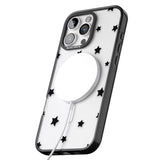 iPhone 16 Pro Max Black Stars Pattern Black Impact Phone Case