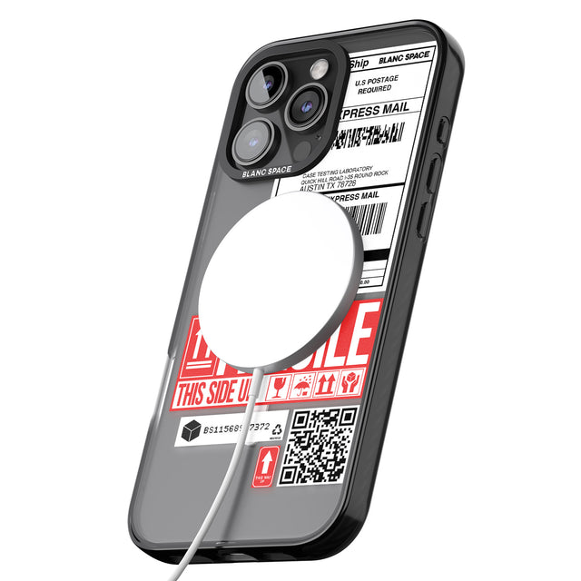 iPhone 16 Pro Max Shipping Label Black Impact Phone Case