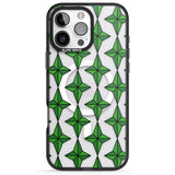 iPhone 16 Pro Max Emerald Stars Pattern (Clear) Black Impact Phone Case