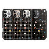 iPhone 16 Pro Max Earthtone Black Geometric Grid Black Impact Phone Case