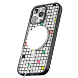 iPhone 16 Pro Max Vibrant Clear Geometric Grid Black Impact Phone Case