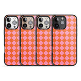 iPhone 16 Pro Max Retro Sunset Diamond Plaid Black Impact Phone Case