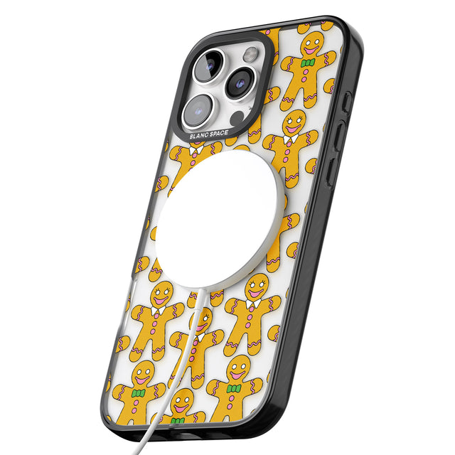 iPhone 16 Pro Max Gingerbread Cookie Pattern Black Impact Phone Case