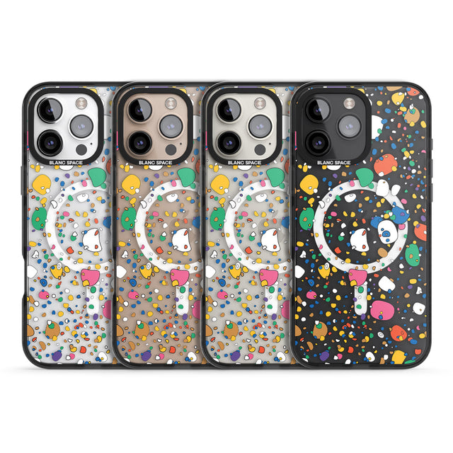 iPhone 16 Pro Max Colourful Confetti Pebbles Black Impact Phone Case