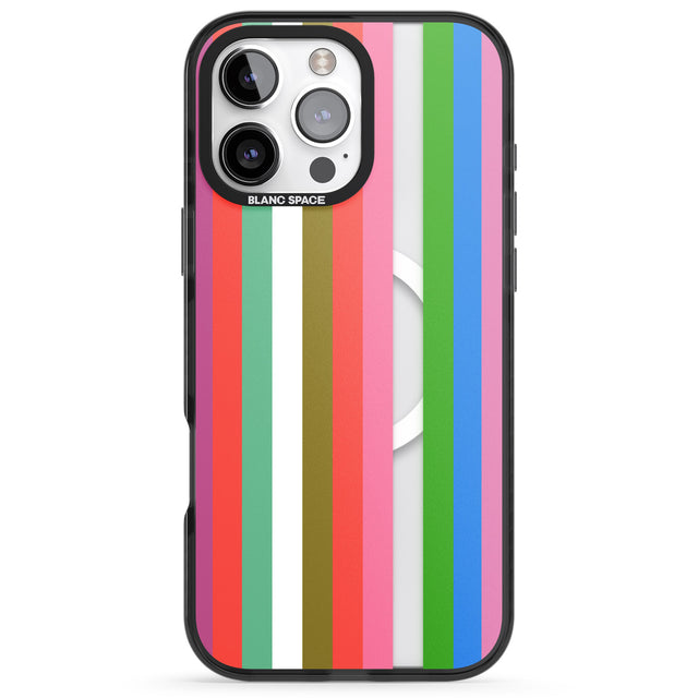 iPhone 16 Pro Max Vibrant Stripes Black Impact Phone Case