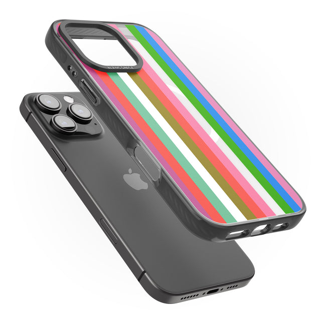 iPhone 16 Pro Max Vibrant Stripes Black Impact Phone Case