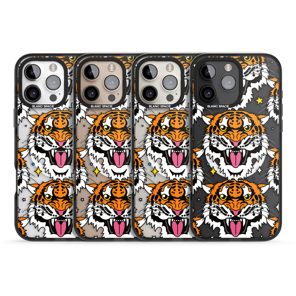 iPhone 16 Pro Max Fierce Jungle Tigers Black Impact Phone Case