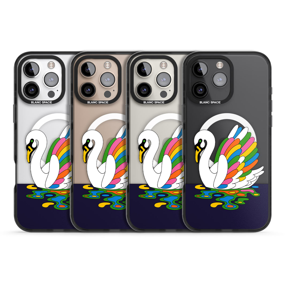 iPhone 16 Pro Max Serene Swan Black Impact Phone Case