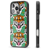 iPhone 16 Pro Max Fierce Jungle Tigers (Green) Black Impact Phone Case