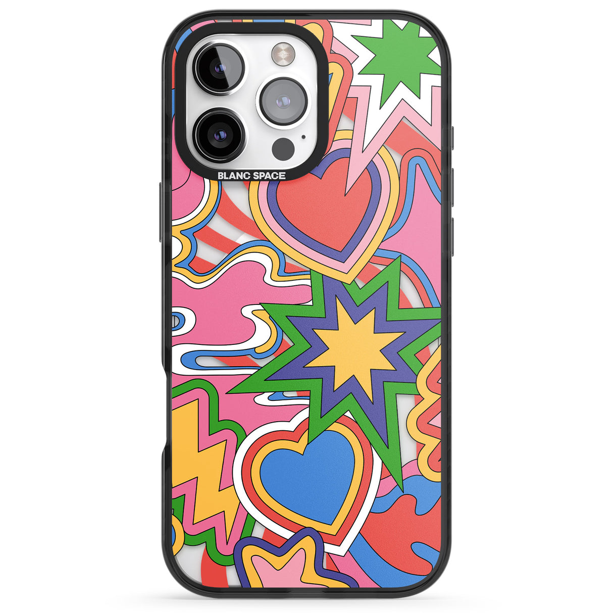 iPhone 16 Pro Max Psychedelic Pop Art Explosion Black Impact Phone Case