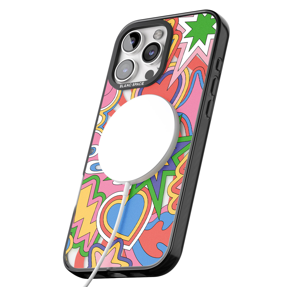 iPhone 16 Pro Max Psychedelic Pop Art Explosion Black Impact Phone Case