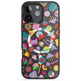 iPhone 16 Pro Max Retro Carnival Shapes Black Impact Phone Case