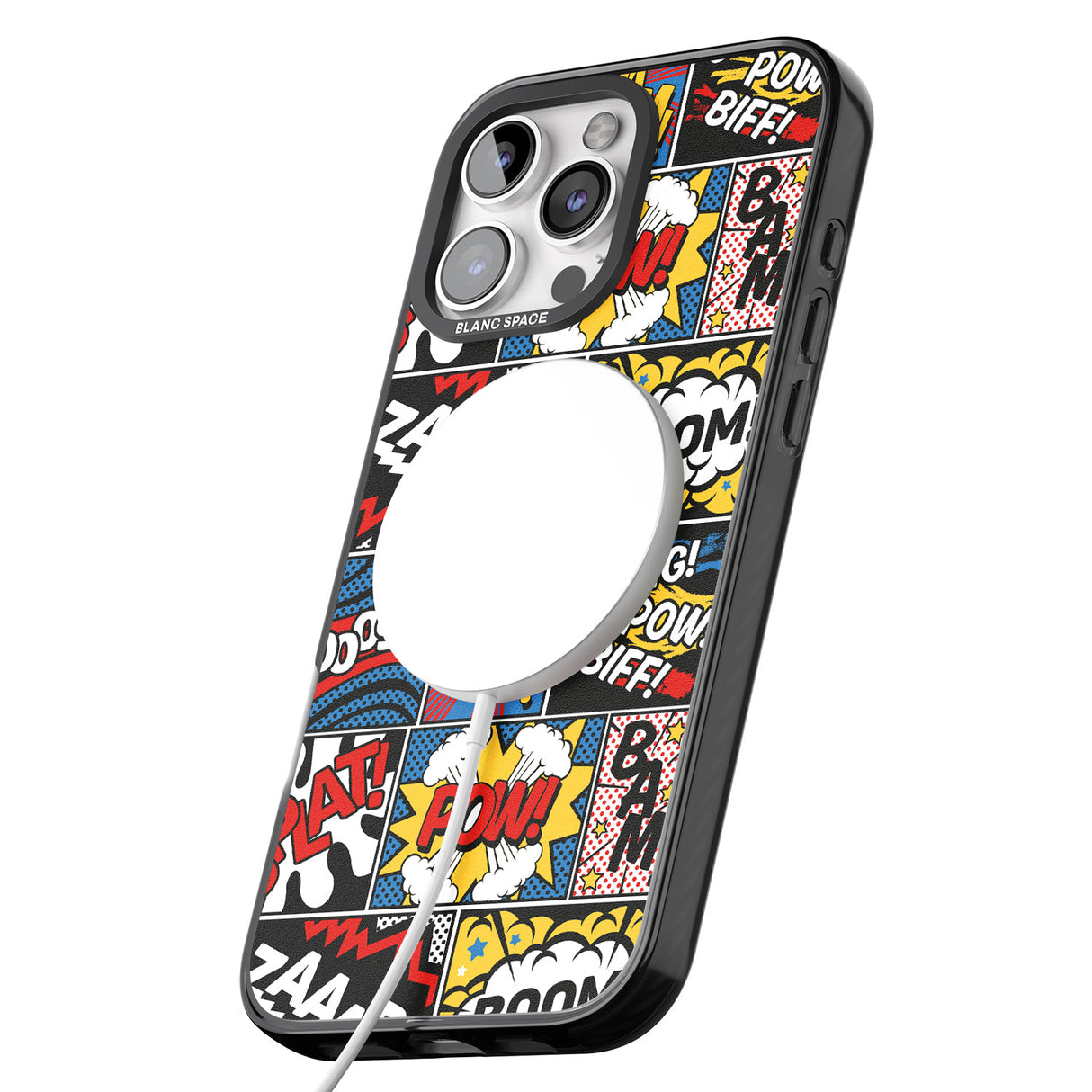 iPhone 16 Pro Max Onomatopoeia Black Impact Phone Case