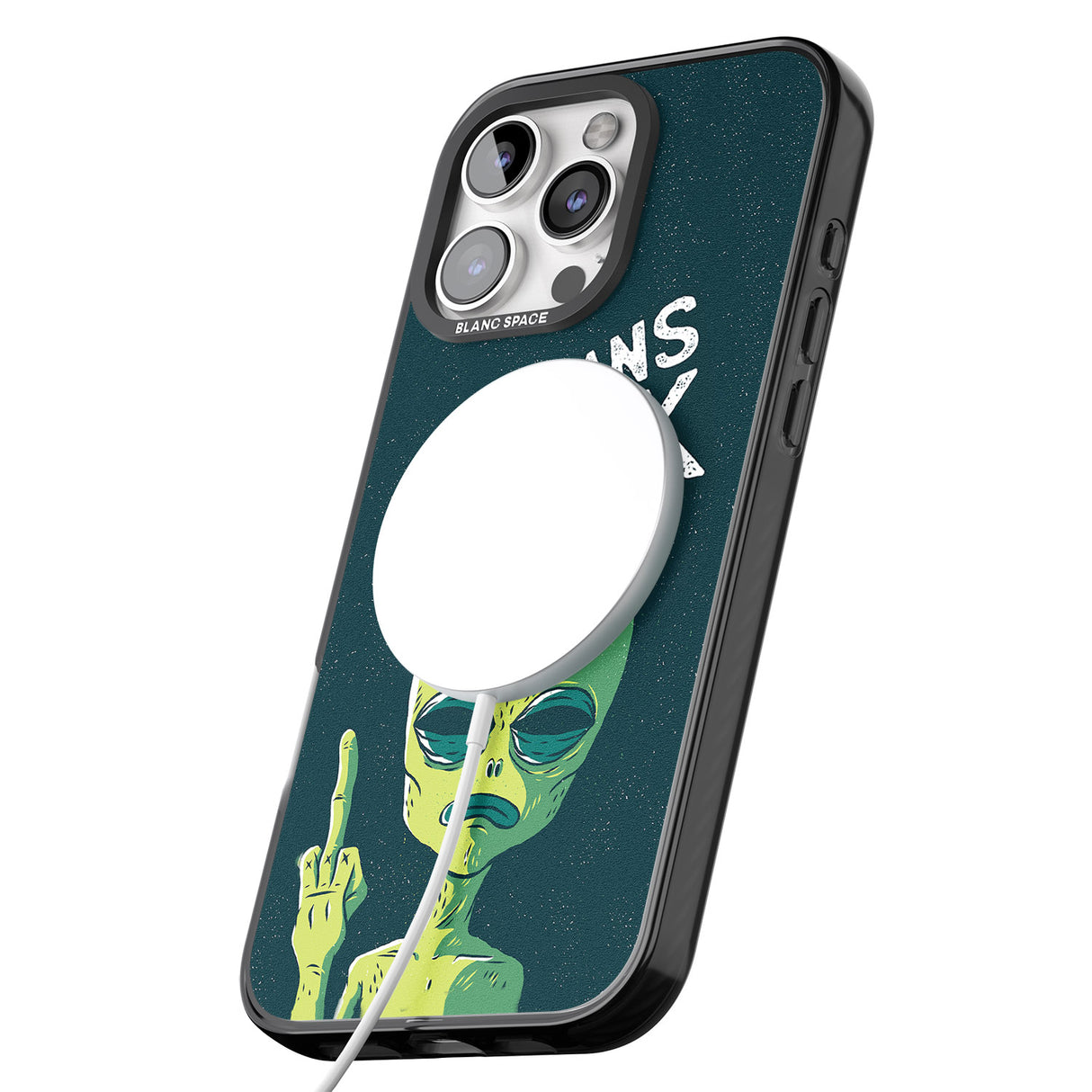 iPhone 16 Pro Max Humans Suck Alien Black Impact Phone Case