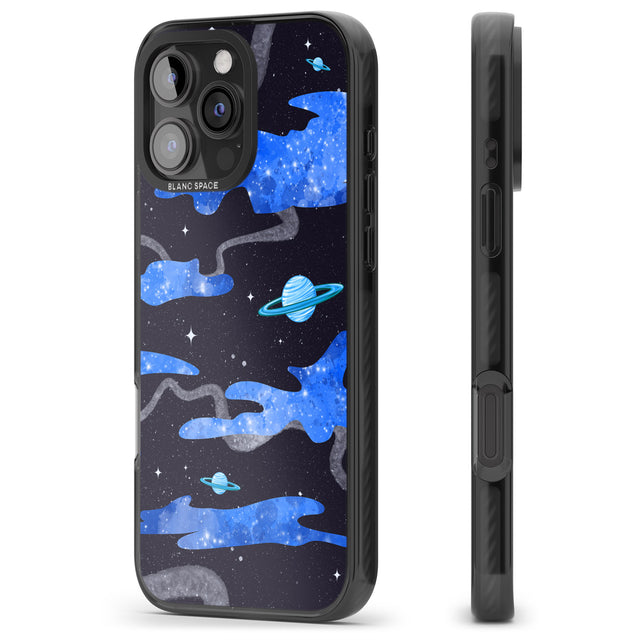 iPhone 16 Pro Max Blue Galaxy Black Impact Phone Case