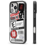 iPhone 16 Pro Max Rated 18+ Sticker Mix Black Impact Phone Case