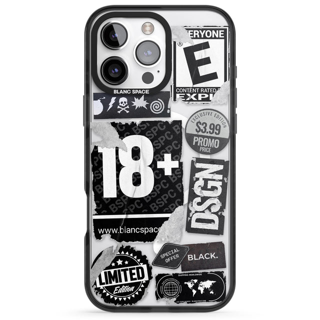 iPhone 16 Pro Max Black Sticker Mix Black Impact Phone Case