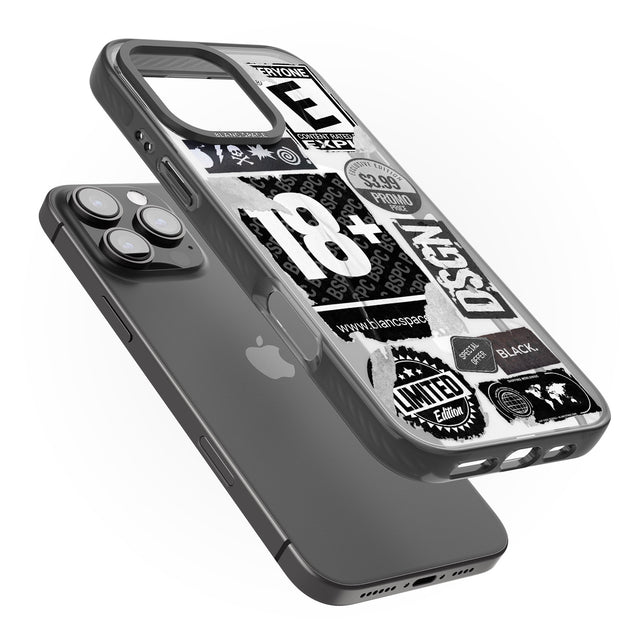 iPhone 16 Pro Max Black Sticker Mix Black Impact Phone Case