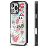 iPhone 16 Pro Max Skull & Flowers Sticker Black Impact Phone Case