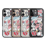 iPhone 16 Pro Max Skull & Flowers Sticker Black Impact Phone Case