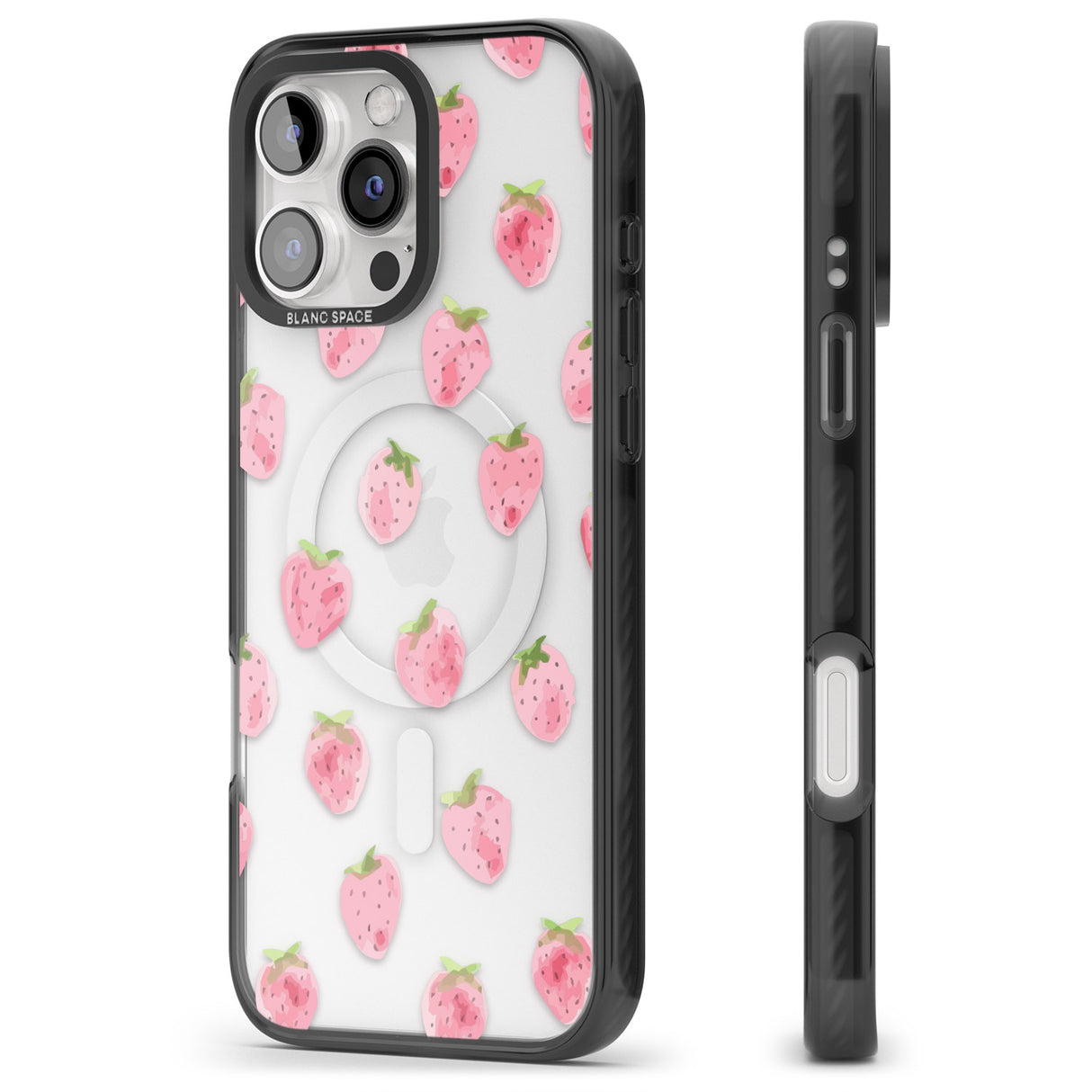 iPhone 16 Pro Max Classic Strawberry Black Impact Phone Case