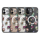 iPhone 16 Pro Max Mixed Sugar Skull Pattern Black Impact Phone Case