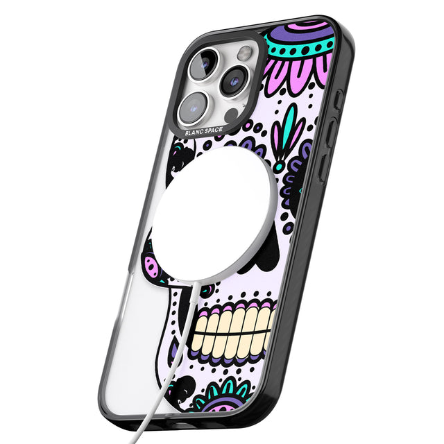 iPhone 16 Pro Max Violet Sugar Skull Black Impact Phone Case